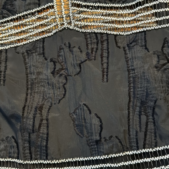 ALEXIS Rajani Black Sheer Details White Contrast Stitching Textured Mini Dress S - Picture 4 of 16